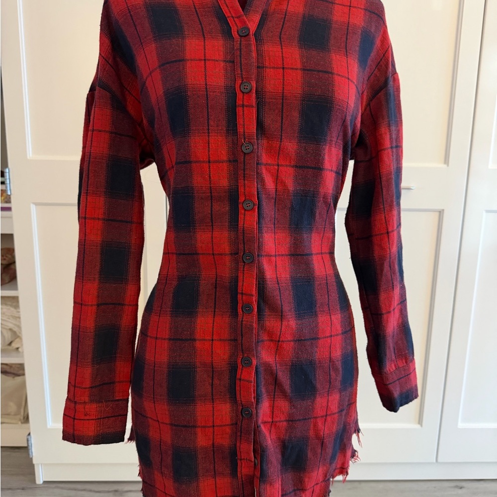 Vici Red and Black Plaid Dress